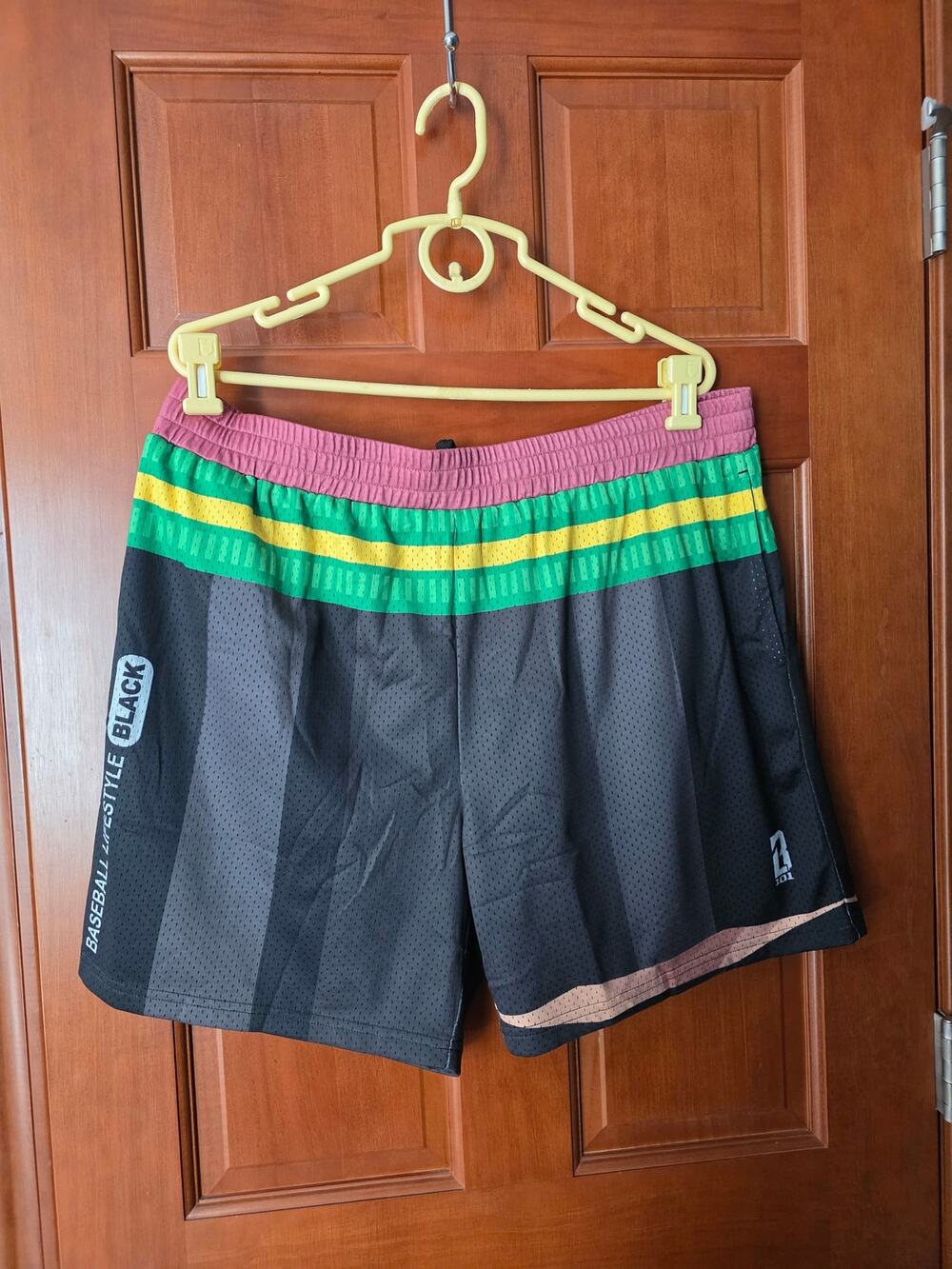 Baseball Lifestyle 101 Mesh Athletic Shorts Size 2XL Men’s Black Pencil